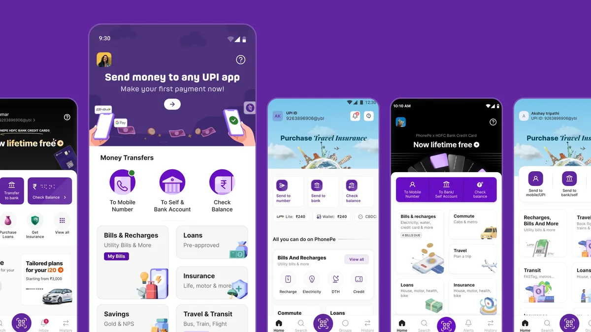 PhonePe homepage concepts