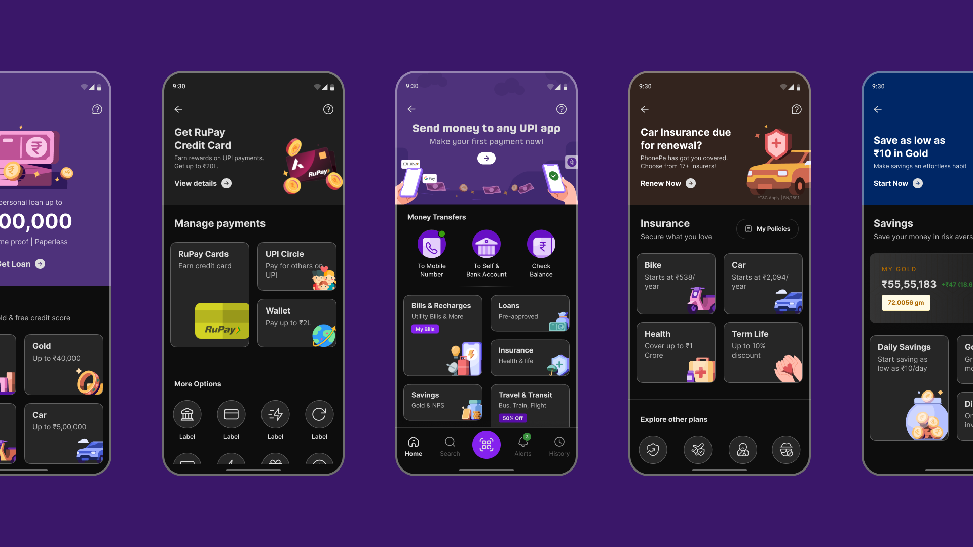 PhonePe dark mode