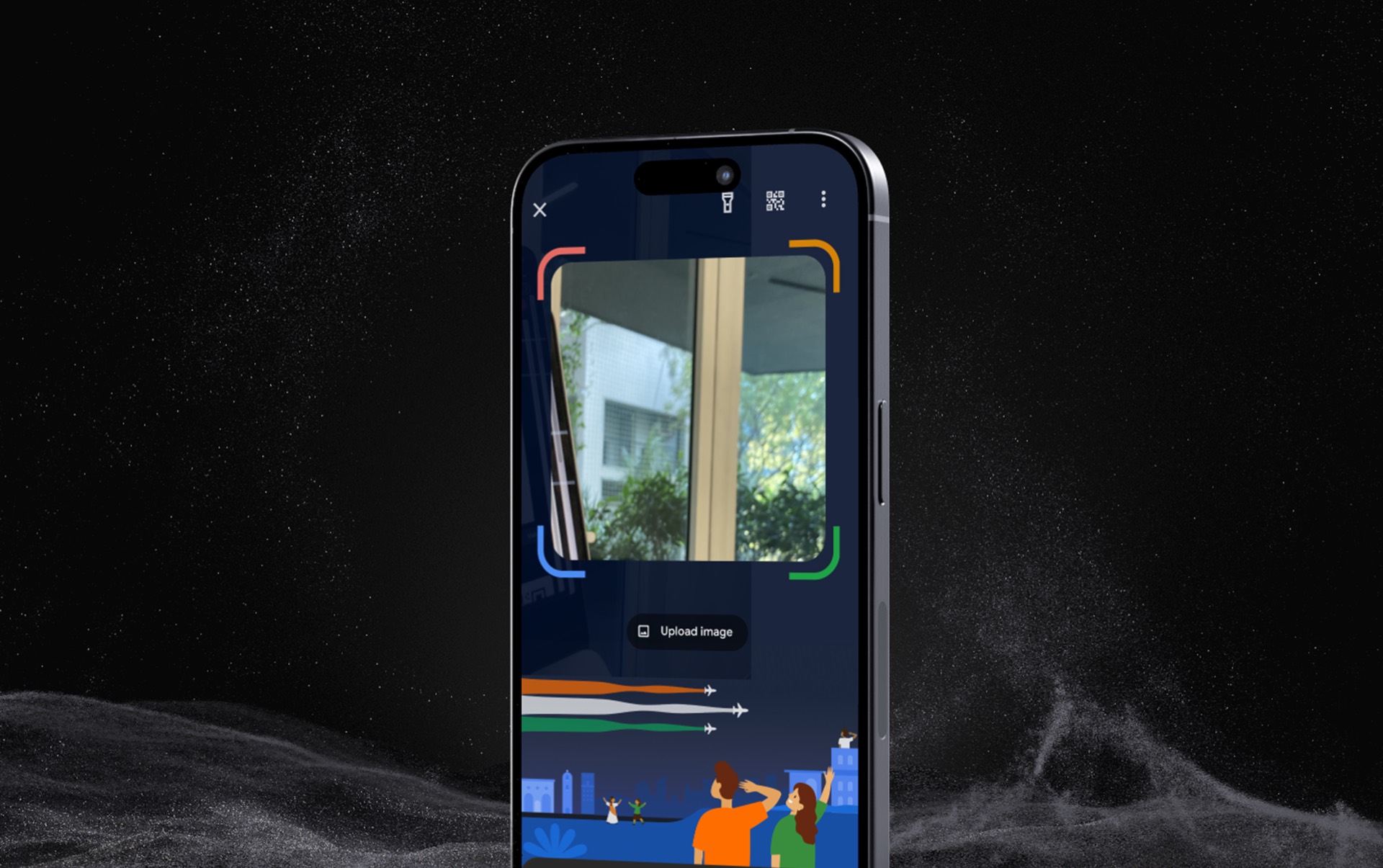 Google Pay Indian Independence Day campaign artwork on the QR scanner