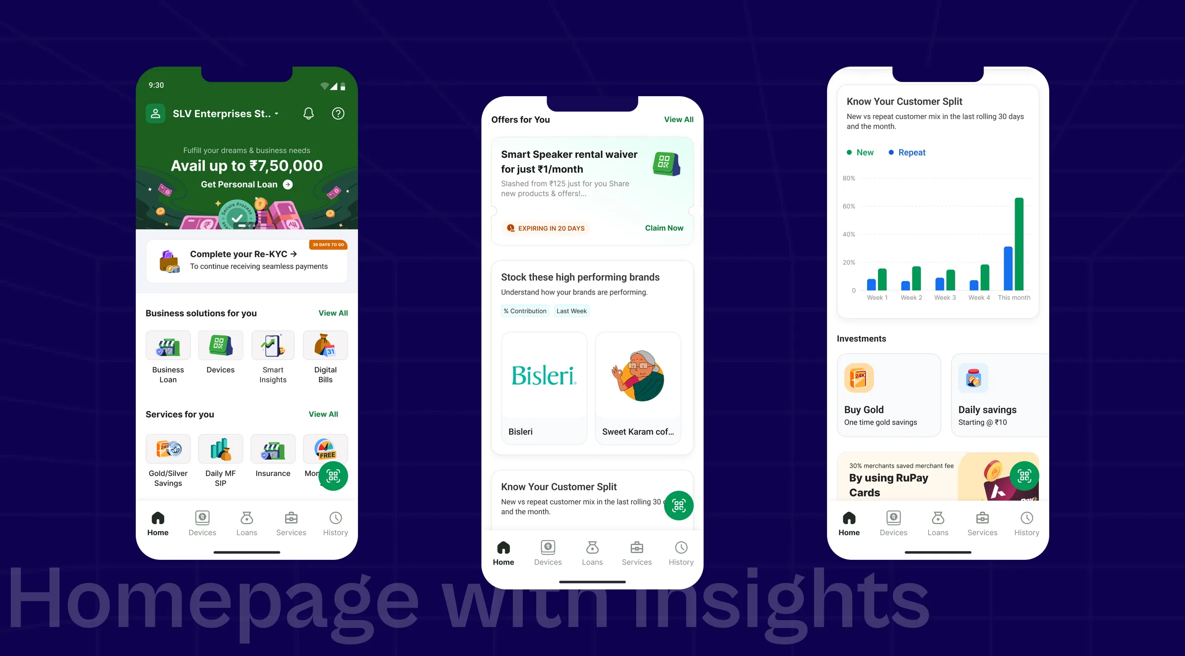 New PhonePe for Business homepage: more store data surfaced on the home screen, beyond transaction history